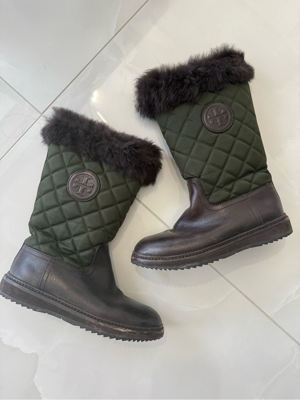 Tory Burch Rabbit fur Boots size 7